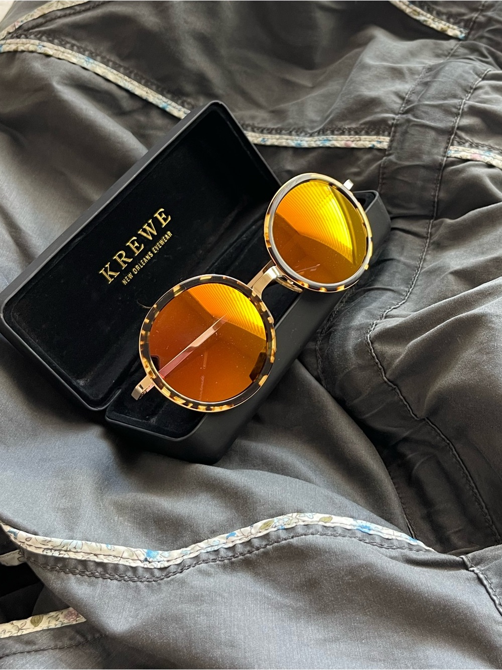 KREWE Louisa Red/Orange Mirrored Sunglasses